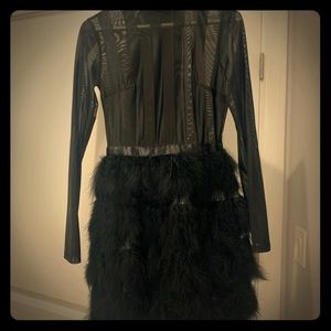 Black Feathers Party Dress